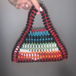 Mini multi colored beaded bag